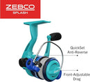 Zebco Splash Junior Spinning Reel and Fishing Rod Combo, 4-Foot 2-Piece Fishing Pole, Size 10 Reel, Changeable Right- or Left-Hand Retrieve, Pre-Spooled with 6-Pound Zebco Line by TinyTreasures Baby Boutique