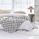 LOMAO Throw Blankets Flannel Blanket with Checkerboard Grid Pattern Soft Throw Blanket for Couch, Bed, Sofa Luxurious Warm and Cozy for All Seasons (Grey, 60"x80") by CozyNest Decor