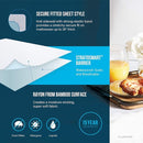 LUCID Premium Rayon from Bamboo Jersey Mattress Protector | Queen Size Waterproof Mattress Protector | Ultra Soft, Fitted Sheet Style, White by TinyTreasures Baby Boutique