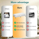 Bamboo Under Bed Storage Containers- Underbed Organizer with Wheels with Large Dust Bag,Sturdy Wood Rolling Under the Bed Shoe Storage Organizer Drawer 2 Packs (White, Long) by CozyNest Decor