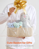 Small Woven Basket, 12 x 8 x 4.5 Inches, Storage Basket for Organizing, Cute Small Rope Shelf Closet Cube Storage Bins Baskets for Shelves, Dog Toy Gift Baskets Empty, 3 Pack Brown by TinyTreasures Baby Boutique