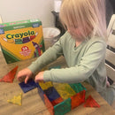 CreateOn Crayola Bold Magnetic Tiles, Building Set for Kids, Magnetic Tiles, Kids’ Building Toys, STEM and Montessori Toys for Boys and Girls Ages 3+, 24-Piece Set (Bold) by TinyTreasures Baby Boutique