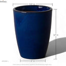 Emissary Bullet 9.5 in. Blue Ceramic Round Planter (9.5 in. L x 9.5 in. W x 12 in. H) with Drainage Hole by CozyNest Decor