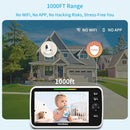 HelloBaby 6'' World First IPS 30H Battery Split-Screen Video Baby Monitor with Camera and Audio, No WiFi, Pan-Tilt-Zoom, VOX, 2-Way Talk, Night Vision, 8 Lullabies, 1000ft, for New Parents/Elderly by TinyTreasures Baby Boutique