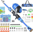 Milerong Kids Fishing Rod, Kids Fishing Pole Portable Telescopic Fishing Rod and Reel Combo Kit for Boys, Girls, Youth - with Spincast Fishing Reel, Fishing Tackles, Fishing Lures, Fishing Lines by TinyTreasures Baby Boutique