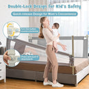 BABY JOY Bed Rail for Toddlers, 77'' Extra Long, Height Adjustable & Foldable Baby Bed Rail Guard w/Storage Pocket & Double Safety Child Lock for Kids Twin Double Full Size Queen King Mattress (Gray) by TinyTreasures Baby Boutique