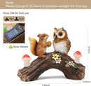 Solar Owl Garden Statues Outdoor Decor Resin Owl Squirrel Figurine with Mushroom Lights for Patio Lawn Yard Decorations Christmas Housewarming Gardening Gifts for Women Mom by GreenHaven Gardens