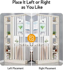 Wall Room Divider, Storage Cabinet Storage Display with Shelves, Modern Freestanding Wood Room Divider Screen, Wall Privacy Screens for Home Decorative (Beige+White,39.5" L x 9.5" W x 79.5" H) by CozyNest Decor