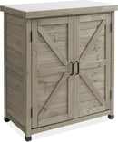Casafield Outdoor Garden Potting Bench with Metal Tabletop and Storage Cabinet - Wooden Outdoor Garden Patio Workstation Table, Gray by GreenHaven Gardens