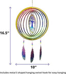 VP Home Tree of Life Dreamcatcher with Feathers Kinetic Wind Spinners - Native American Garden Decor - Sculpture Spinner for Yard and Garden Outdoor - Metal Large Hanging Dreamcatcher - 10"W x 16.5"H by GreenHaven Gardens