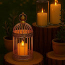 VELA LANTERNS Birdcage Decor Candle Holder Lantern Decorative Wedding Table Centerpiece Decorations, 10" and 6" Tall, Gold, Set of 2 by CozyNest Decor