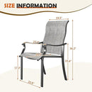 UDPATIO Outdoor Dining Chairs Set of 4, High Back Wide Seat Patio Furniture Chairs with All Weather Breathable Textilene, for Lawn Garden Backyard, Grey White by GreenHaven Gardens