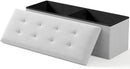 Storage Ottoman Bench, Folding Ottoman Foot Rest, End of Bed Bench,Storage Chest, for Living Room, Bedroom, Hallway, Entryway, Holds up to 700 lb (Light GREY1, 43") by CozyNest Decor