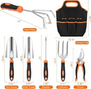Gardening Tool Set, CHRYZTAL Stainless Steel Heavy Duty Gardening Tool Set, with Non-Slip Rubber Grip, Storage Tote Bag, Outdoor Hand Tools, Ideal Gardening Gifts for Women by GreenHaven Gardens