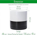 D'vine Dev 10 Inch Ceramic Planter Pot with Drainage Hole and Saucer, Indoor Cylinder Round Planter Pot, Layered Monochrome Black & White, 94-O-E-L by GreenHaven Gardens