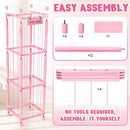 Stuffed Animal Storage & Organizer, Wooden Cute Zoo Toy Holder for Toddler Rooms, Playrooms & Bedrooms（Pink） by TinyTreasures Baby Boutique