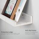 SAUMONIERES Picture Ledge Shelf Floating Book Shelves Set of 2 Wall Mounted Solid Wood for Bedroom Bathroom Living Room Kitchen, 55 Inch White by CozyNest Decor