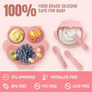 Baby Weaning Set - Silicone Toddler Feeding Set (10 Pcs) with Adjustable Bib, Suction Bowl, Plate, Fork, Spoon, Water & Snack Cup Kit - Baby Led Weaning Kit by TinyTreasures Baby Boutique