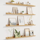 Picture Ledge Shelf for Wall, Floating Shelves Set of 4, 36 Inch Long Nursery Book Shelves for Toys Storage, Kids Bookshelf Wall Mounted for Books Photo Frames, Oak by TinyTreasures Baby Boutique
