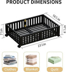 Bamboo Under Bed Storage with Wheels (2-Pack) – Rolling Underbed Shoe Organizer Box for Shoes, Blankets, Toys, Clothes Container Space-Saving Organizer Bins for Bedroom, Closet, Dorm, Nursery by CozyNest Decor