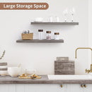 Axeman Floating Shelves for Wall, 24''W x 8'' D Rustic Solid Elm Wood Shelves for Storage, Wall Mounted Display Shelving with Invisible Heavy-Duty Metal Bracket (Grey, 2PCs) by CozyNest Decor