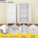 White Metal Storage Cabinet, 61" Steel Cabinets for Home Office, Kitchen Pantry Storage Cabinet with Doors and 3 Adjustable Shelves, Tool Cabinet, for Office, Home, Garage, School by CozyNest Decor