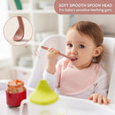Silicone Baby Feeding Spoons, Training Spoon Self-feeding, First Stage Infant Soft-Tip Easy on Gums, Utensils Supplies, Dishwasher & Boil-proof, 6 Pack by TinyTreasures Baby Boutique