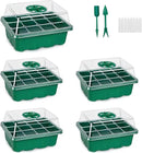 5 Packs Seed Starter Tray, 60 Cells Seed Starter Kit with Humidity Dome Seed Starting Trays Plant Starter Kit and Base Mini Greenhouse Germination Kit for Seeds Growing Starting by GreenHaven Gardens
