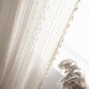 Sutuo Home Boho Curtains for Bedroom Nursery 90 Inch Length, Bohemian Geometric Crochet Sheer Lace Handmade Tassels Window Treatment Vintage Rustic Drape Rod Pocket 1 Panel 59" W x 90" L, Beige Wave by CozyNest Decor