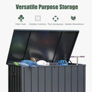 Domi Deck Box 160 Gallon, Waterproof Lockable Steel Outdoor Storage Container for Outside Cushions, Garden Tools and Pools Equipment, Gray by GreenHaven Gardens