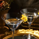 Crystal Martini Glass Set Of 2 10OZ Classic Luxury Cocktail With Bar Spoon Olive Picks Premium Hand by The Wine Savant