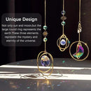 Set 3 Crystal Hanging Decorations - Sun & Moon Rainbow Crystal Suncatcher Window Car Hanging Prisms Ornament Pendant,Boho Love Wall Decoration,Home Garden Decor Gift by GreenHaven Gardens