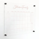 Personalized Clear Acrylic Calendar for Wall, Calendar Whiteboard for Wall, Dry Erase Wall Calendar, Wall Calendar Organizer System for Home (Cursive, Blush, 23"W x18.5"H) by TinyTreasures Baby Boutique