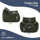 Oversized Bean Bag Chair for Adults, Giant Comfy Plush Boneless Bean Bag Couch with Filler for Kids - Reading Chair for Living Room, Bedroom & Dorm, Single Accent Chair Floor Lounger, Green by CozyNest Decor