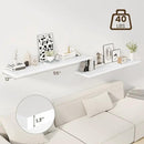 55" Floating Shelves for Wall, 12" Deep Slim White Floating Shelves, Wall-Mounted Shelves for Bedroom, Living Room, Kitchen, Bathroom - Set of 2 by CozyNest Decor