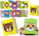 2025 New 26 PCS Alphabet Mask Cards,Alphabet Flash Cards with Animal Masks,Colorful Animals Flash Cards, Interactive Education Games, Learn Letters by TinyTreasures Baby Boutique
