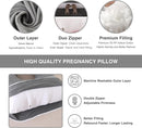 Pregnancy Pillow, Full Body Maternity Pillow 57 inch, with Removable Washable Cover - Sleep Support for Legs, Back, Neck, Shoulder, HIPS, Belly for Pregnent Women, Velvet Cover(Dark Grey) by TinyTreasures Baby Boutique