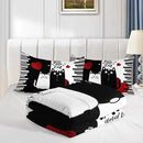 Kawaii Pet Cat Themed Comforter 3Pcs Queen Lover's Kitten Animal Bedding Set for Cat Lover Kid Teen Girl Boy Black White Cat Heart Pattern Quilt Bed Decor with 1 Comforter and 2 Pillowcases by CozyNest Decor