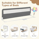 BABY JOY Bed Rails for Toddlers, 71'' Extra Long, Swing Down Bed Guard w/Safety Strap, Folding Baby Bedrail for Kids Twin, Double, Full Size Queen & King Mattress (71-Inch, Gray) by TinyTreasures Baby Boutique
