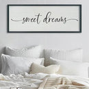 SRSZHIYUE Sweet Dreams Above Bed Wall Decor, 40"x15" Large Rustic Master Bedroom Over Bed Sign Guest Room Couples Wood Framed Farmhouse Horizontal Hanging Decoration (Black) by CozyNest Decor