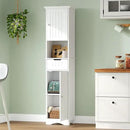 ChooChoo 67" Tall Bathroom Storage Cabinet Freestanding with Adjustable Shelves, Narrow Storage Linen Cabinet with 2 Doors and 1 Drawers for Bathroom, Living Room, Kitchen, White by CozyNest Decor