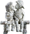 Collections Etc First Kiss, Puppy Love, Kissing Couple Garden Sculpture, 8 1/4" L x 4 3/4" W x 9" H by GreenHaven Gardens