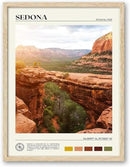 HesenDot Natural OAK Wood Framed Arizona Wall Art,12x16in Sedona's Red Rock Formations Quality Canvas Wall Print,Classic Urban Landmark Wall Decor for Living Room,Bedroom,Office Gallery Set of 1 by CozyNest Decor