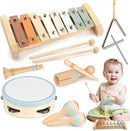 Vanplay Montessori Toys - 6 in 1 Wooden Musical Instruments for Toddlers 1-3, Infant Music Toy for Babies with Boho Xylophone for Boy & Girls Easter Birthday Gifts for 1-2 by TinyTreasures Baby Boutique