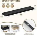 48 Inches Floating Shelves for Wall, 9.3" Deep Long Floating Shelves Set of 1, Large Display & Storage Shelf, Wall Shelf for Bathroom Bedroom Living Room Kitchen Office, Black by CozyNest Decor