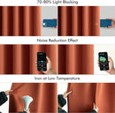 MIULEE Back Tab Burnt Orange Blackout Curtains 108 Inch Long 2 Panels Set for Living Room Bedroom Privacy, Fall Terracotta Rod Pocket/Pinch Pleated Extra Long Room Darkening Light Blocking Drapes by TinyTreasures Baby Boutique