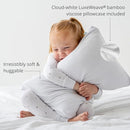 Dreamland Baby Premium Toddler Pillow and White Pillowcase, 13 x 18. Machine Washable, Ergonomic Kids Pillow + Ultra Soft Viscose Pillowcase. Mom-Owned US Business, Premium Materials by TinyTreasures Baby Boutique