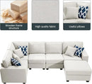 L Lengend Vansen Modular Sectional Sofa U Shaped Couch with Ottoman Modern Reversible Corner Sectional Couch for Living Room (Cream, U Shaped Sofa-1) by CozyNest Decor