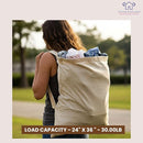 LFH Home Cotton Canvas Extra Large Laundry Bag with Handle, Heavy Duty Drawstring Closure Washable Laundry Bags School Travel, Home, Hotel, College Dorm, Organizer Sack, Toys Clothes 24x36-Natural by TinyTreasures Baby Boutique