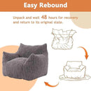 Giant Bean Bag Chairs for Adults with Filling Plush Fluffy Bean Bag Chairs for Teens with Armrests Comfy BeanBag Lazy Couch Sofa Chair for Bedroom Living Room Reading (Dark Gray2, M-for Teens/Adults) by CozyNest Decor